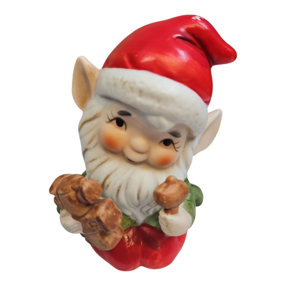 Homco Santa's Workshop Christmas Elf Figurines 5406 Vintage Set Of 2 - Picture 6 of 10